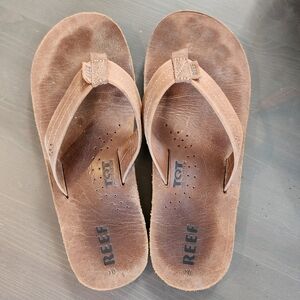 Brown draftsmen reef flip flops mens size 10